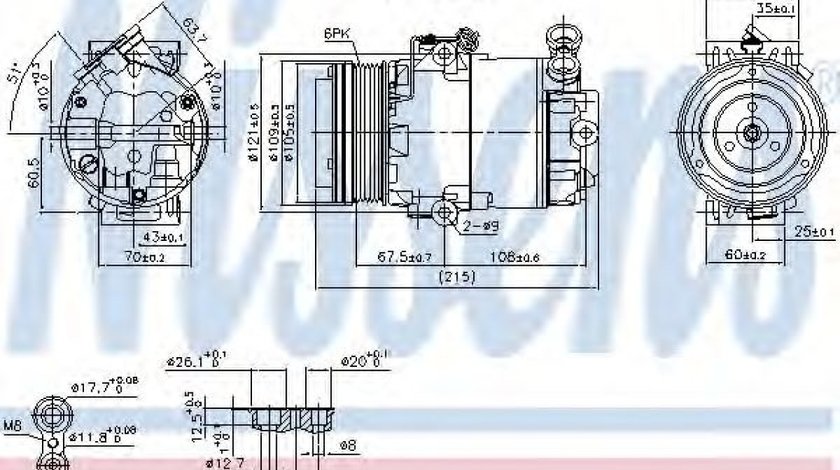 Compresor, climatizare OPEL ASTRA G Combi (F35) (1998 - 2009) NISSENS 89042 piesa NOUA