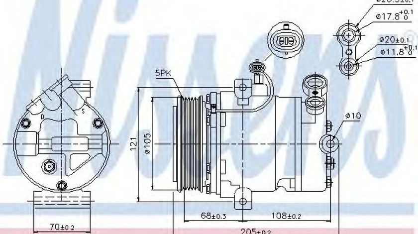 Compresor, climatizare OPEL ASTRA G Combi (F35) (1998 - 2009) NISSENS 89024 piesa NOUA