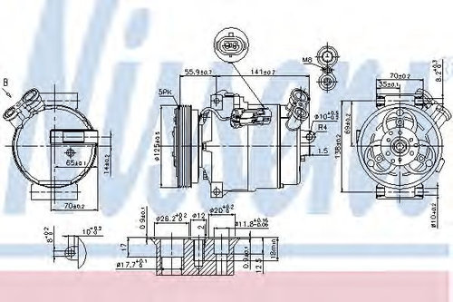Compresor, climatizare OPEL ASTRA G Cupe (F07) (2000 - 2005) NISSENS 89308 piesa NOUA