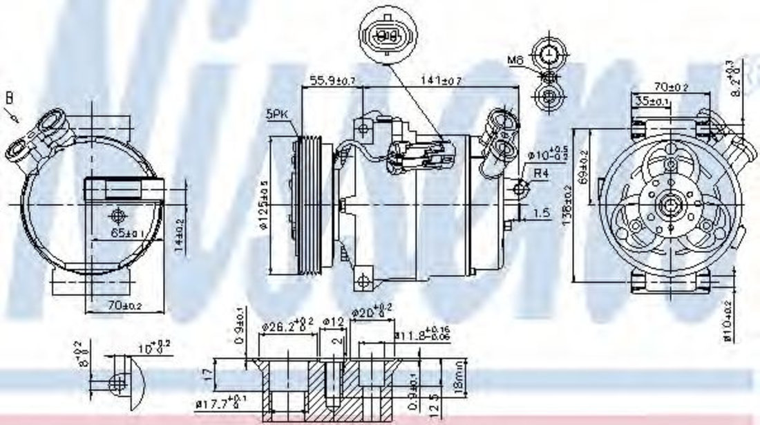 Compresor, climatizare OPEL ASTRA G Hatchback (F48, F08) (1998 - 2009) NISSENS 89308 piesa NOUA