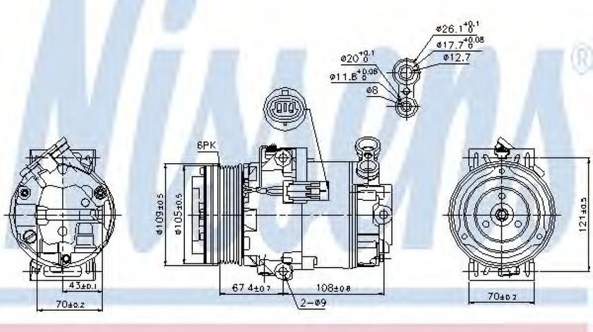 Compresor, climatizare OPEL ASTRA H Combi (L35) (2004 - 2016) NISSENS 89222 piesa NOUA