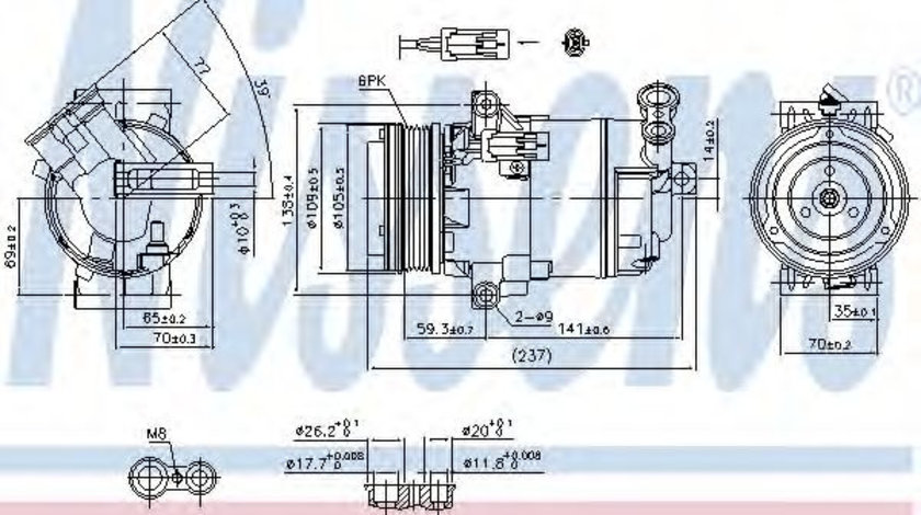 Compresor, climatizare OPEL ASTRA H Combi (L35) (2004 - 2016) NISSENS 890006 piesa NOUA