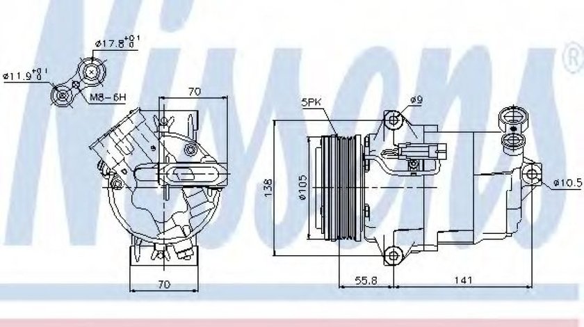 Compresor, climatizare OPEL ASTRA H Combi (L35) (2004 - 2016) NISSENS 89038 piesa NOUA