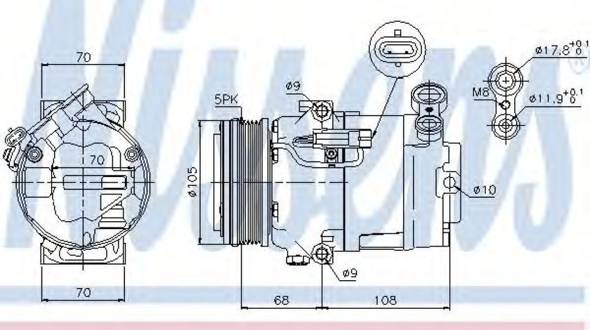 Compresor, climatizare OPEL ASTRA H GTC (L08) (2005 - 2016) NISSENS 89050 piesa NOUA