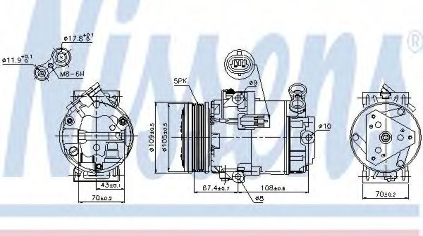 Compresor, climatizare OPEL ASTRA H GTC (L08) (2005 - 2016) NISSENS 89215 piesa NOUA