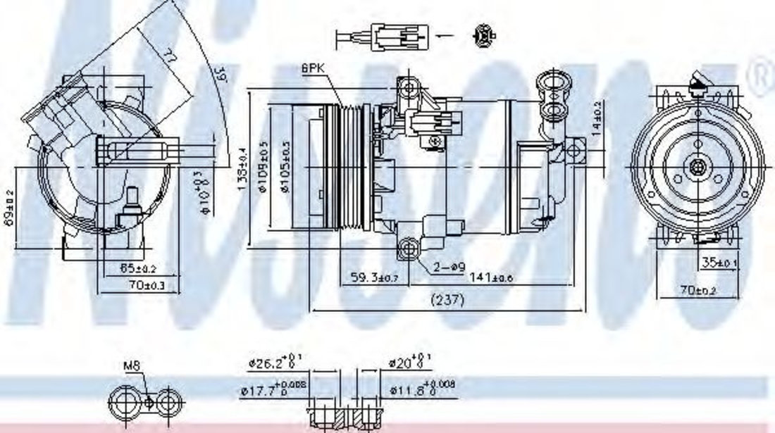 Compresor, climatizare OPEL ASTRA H (L48) (2004 - 2016) NISSENS 890006 piesa NOUA