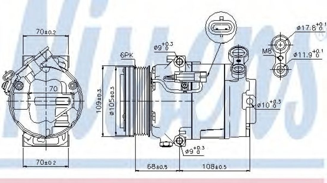 Compresor, climatizare OPEL ASTRA H (L48) (2004 - 2016) NISSENS 89096 piesa NOUA