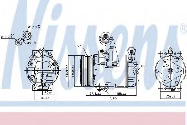 Compresor, climatizare OPEL ASTRA H (L48) (2004 - 2016) NISSENS 89215 piesa NOUA