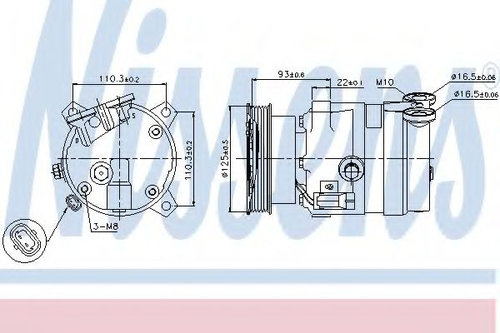 Compresor, climatizare OPEL CORSA B (73, 78, 79) (1993 - 2002) NISSENS 89106 piesa NOUA
