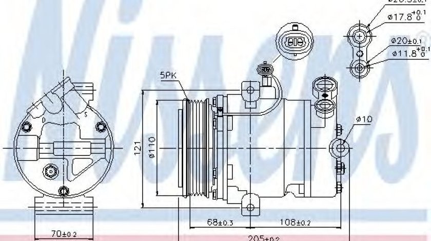 Compresor, climatizare OPEL CORSA C (F08, F68) (2000 - 2009) NISSENS 89197 piesa NOUA