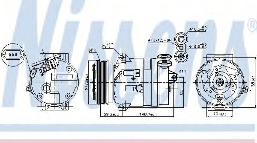 Compresor, climatizare OPEL FRONTERA B (6B) (1998 - 2016) NISSENS 89057 piesa NOUA
