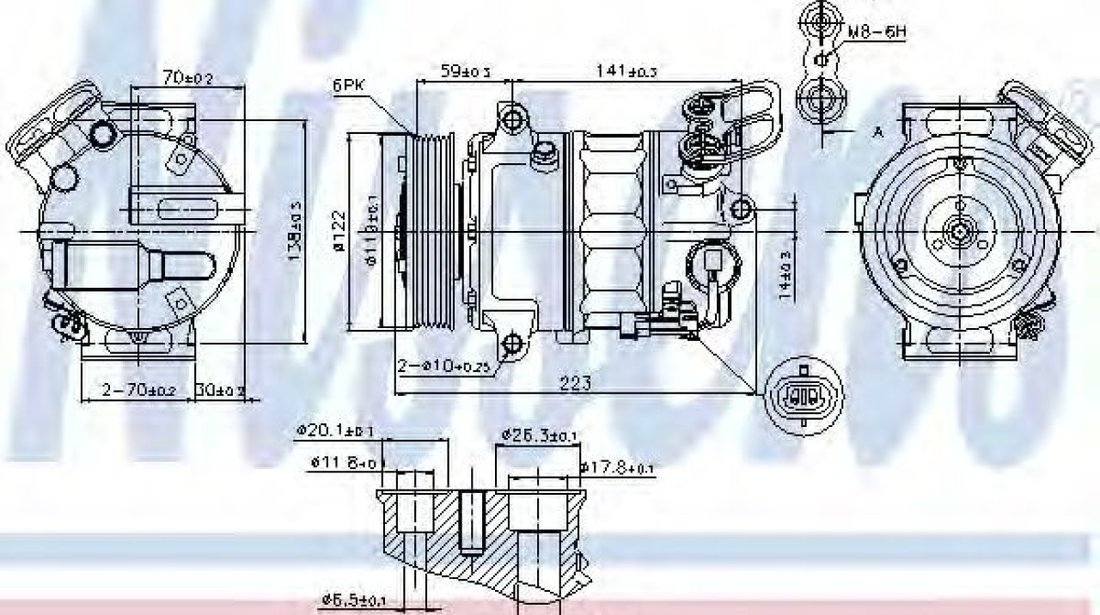 Compresor, climatizare OPEL INSIGNIA Combi (2008 - 2016) NISSENS 89420 piesa NOUA