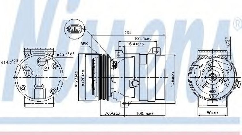 Compresor, climatizare OPEL MOVANO platou / sasiu (U9, E9) (1998 - 2010) NISSENS 89063 piesa NOUA