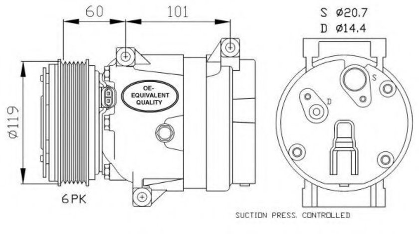 Compresor, climatizare OPEL MOVANO platou / sasiu (U9, E9) (1998 - 2010) NRF 32102 piesa NOUA