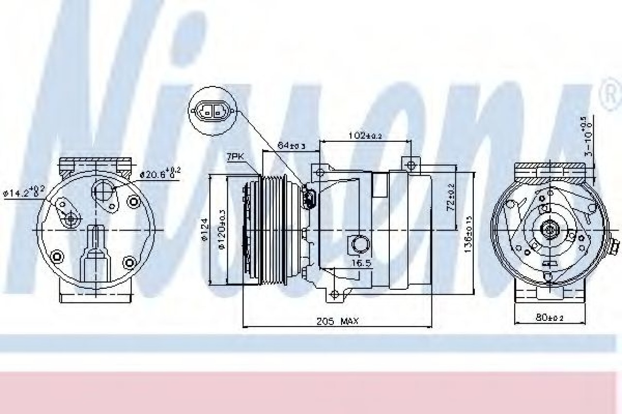 Compresor, climatizare OPEL MOVANO platou / sasiu (U9, E9) (1998 - 2010) NISSENS 89435 piesa NOUA