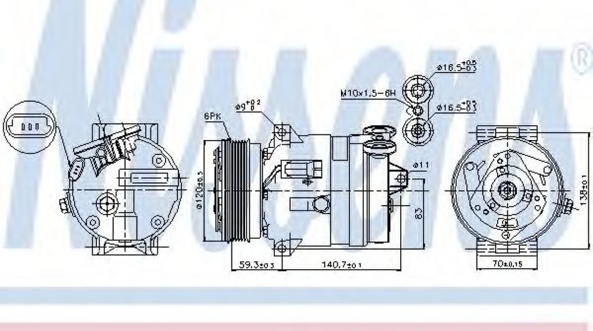 Compresor, climatizare OPEL VECTRA B Hatchback (38) (1995 - 2003) NISSENS 89057 piesa NOUA