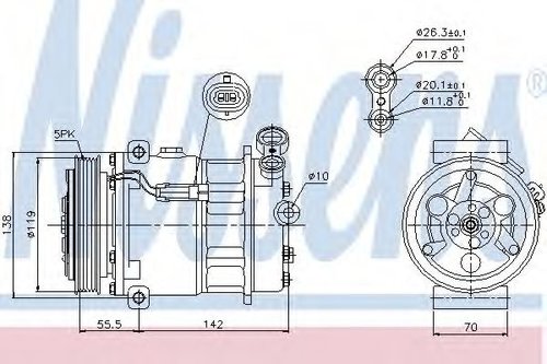 Compresor, climatizare OPEL VECTRA C (2002 - 2016) NISSENS 89157 piesa NOUA