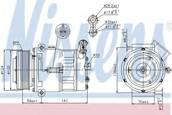 Compresor, climatizare OPEL VECTRA C (2002 - 2016) NISSENS 89343 piesa NOUA
