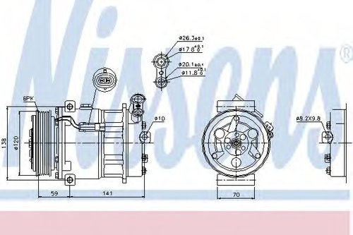 Compresor, climatizare OPEL VECTRA C (2002 - 2016) NISSENS 89124 piesa NOUA