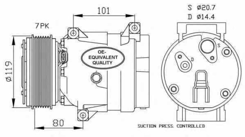 Compresor climatizare OPEL VIVARO platou / sasiu E7 NRF 32481