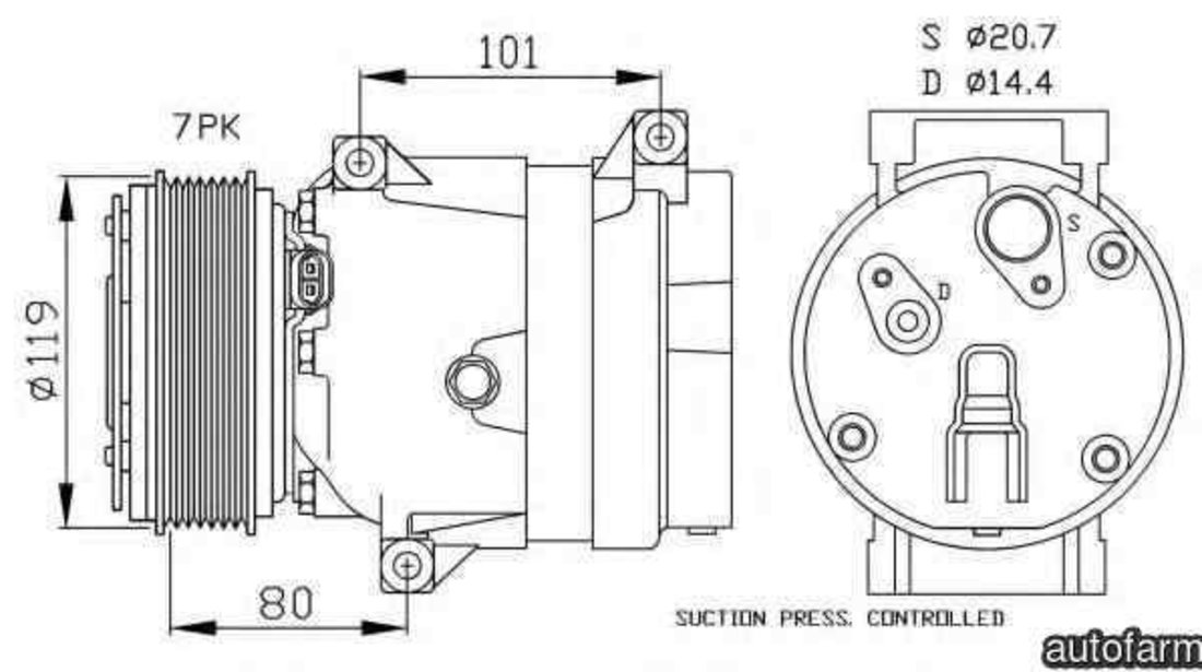 Compresor, climatizare OPEL VIVARO platou / sasiu (E7) NRF 32481G