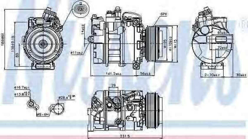 Compresor, climatizare OPEL ZAFIRA A (F75_) NISSENS 89075