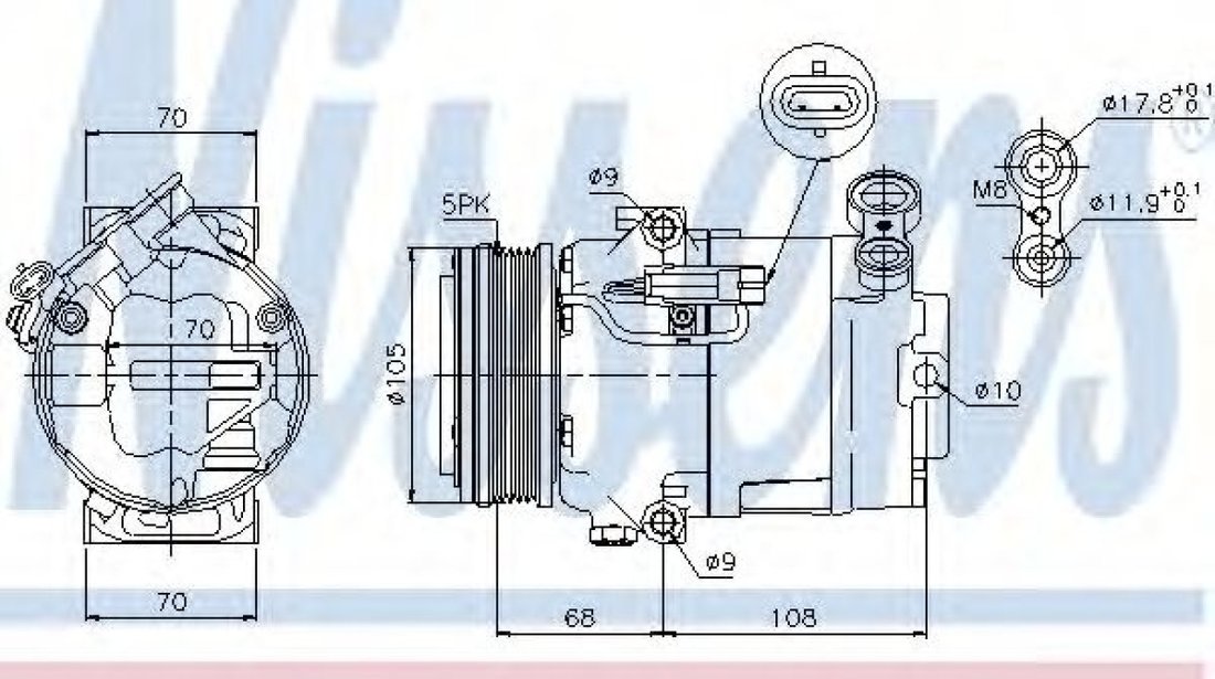 Compresor, climatizare OPEL ZAFIRA B (A05) (2005 - 2016) NISSENS 89050 piesa NOUA