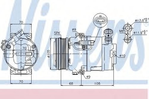Compresor, climatizare OPEL ZAFIRA B (A05) (2005 - 2016) NISSENS 89050 piesa NOUA