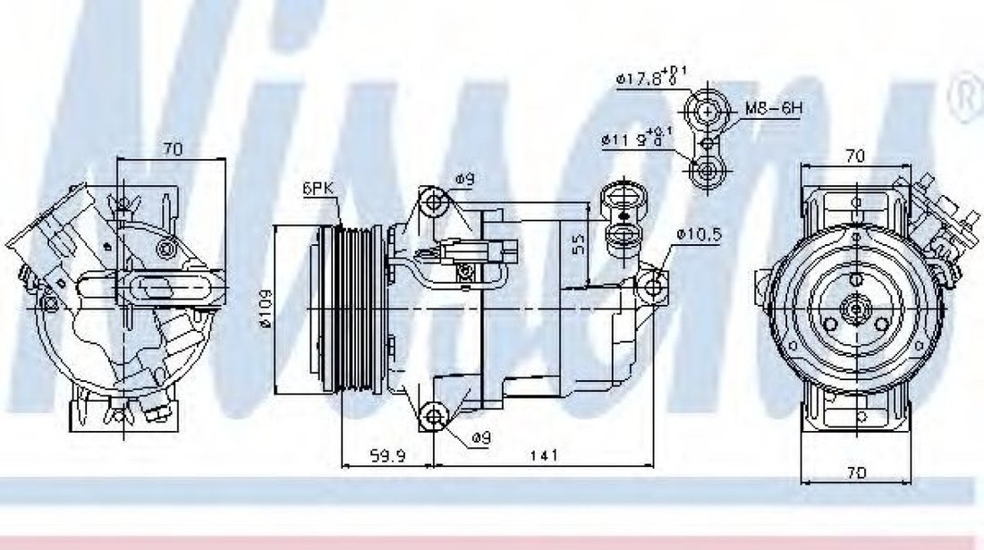 Compresor, climatizare OPEL ZAFIRA B (A05) (2005 - 2016) NISSENS 89041 piesa NOUA