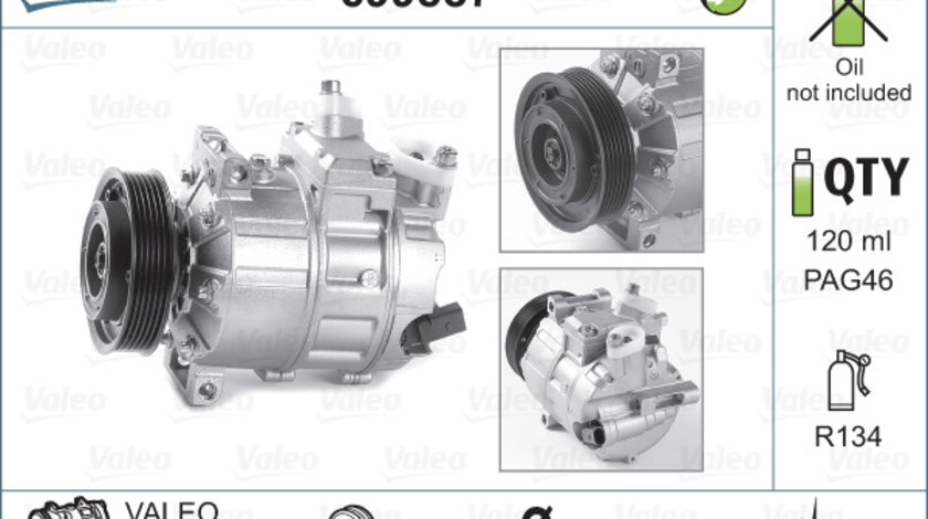 Compresor, climatizare pe partea pasagerului (699857 VALEO) AUDI,AUDI (FAW),CUPRA,PROTON,SEAT,SKODA,SKODA (SVW),VW,VW (FAW),VW (SVW)