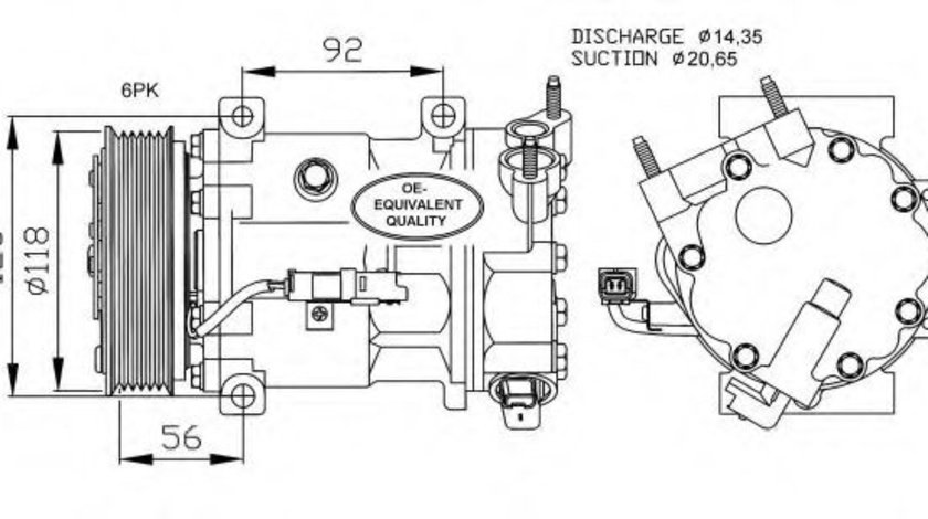 Compresor, climatizare PEUGEOT 207 CC (WD) (2007 - 2016) NRF 32240 piesa NOUA