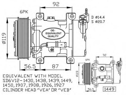 Compresor, climatizare PEUGEOT 306 Hatchback (7A, 7C, N3, N5) (1993 - 2003) NRF 32227 piesa NOUA