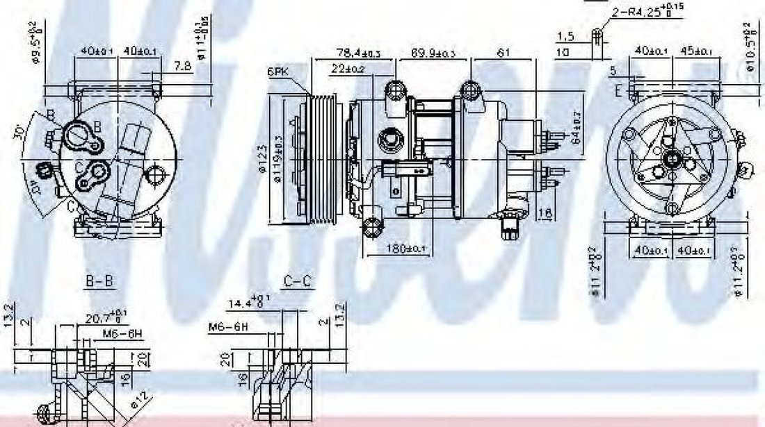 Compresor, climatizare PEUGEOT 307 CC (3B) (2003 - 2016) NISSENS 89201 piesa NOUA