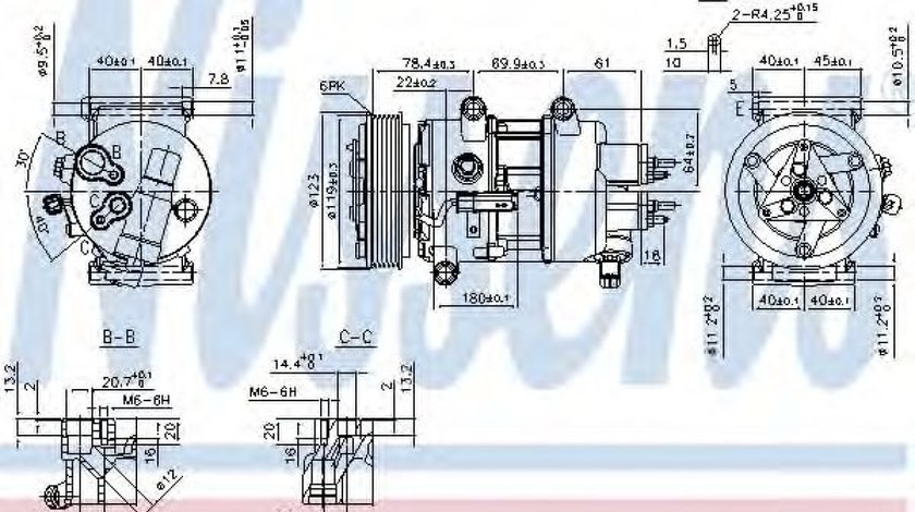 Compresor, climatizare PEUGEOT 307 CC (3B) (2003 - 2016) NISSENS 89201 piesa NOUA