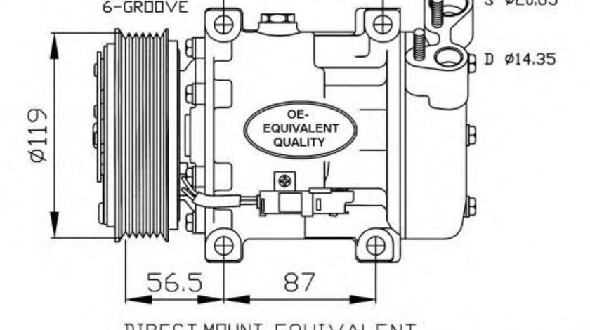 Compresor, climatizare PEUGEOT 406 (8B) (1995 - 2005) NRF 32270 piesa NOUA