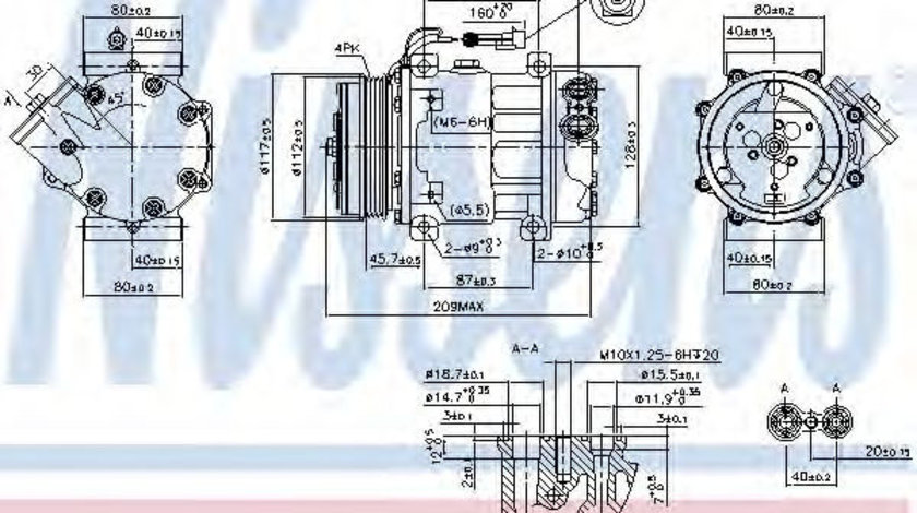 Compresor, climatizare PEUGEOT BOXER platou / sasiu (2006 - 2016) NISSENS 89347 piesa NOUA