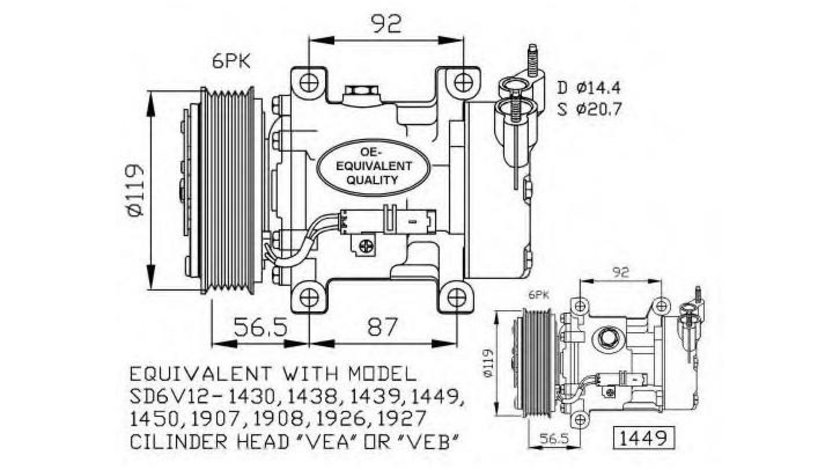 Compresor, climatizare Peugeot RANCH caroserie (5) 1996-2016 #2 0900K237