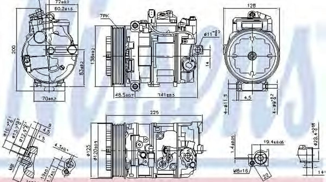 Compresor, climatizare PORSCHE CAYENNE (9PA, 955) (2002 - 2010) NISSENS 890294 piesa NOUA