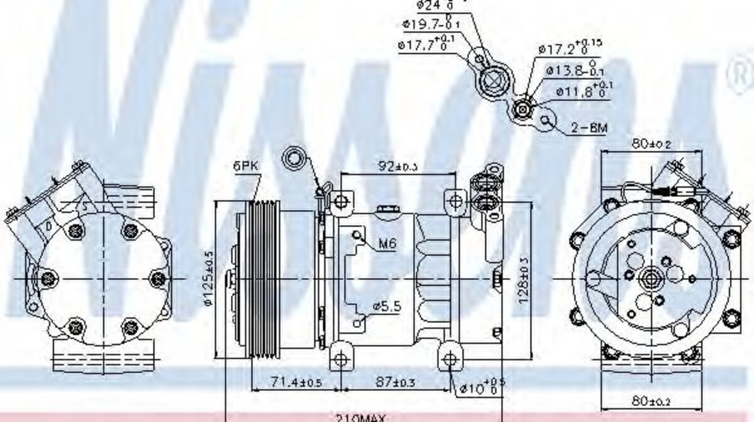 Compresor, climatizare RENAULT CLIO II (BB0/1/2, CB0/1/2) (1998 - 2005) NISSENS 89159 piesa NOUA