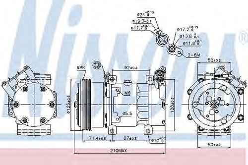 Compresor, climatizare RENAULT CLIO II (BB0/1/2, CB0/1/2) (1998 - 2005) NISSENS 89159 piesa NOUA