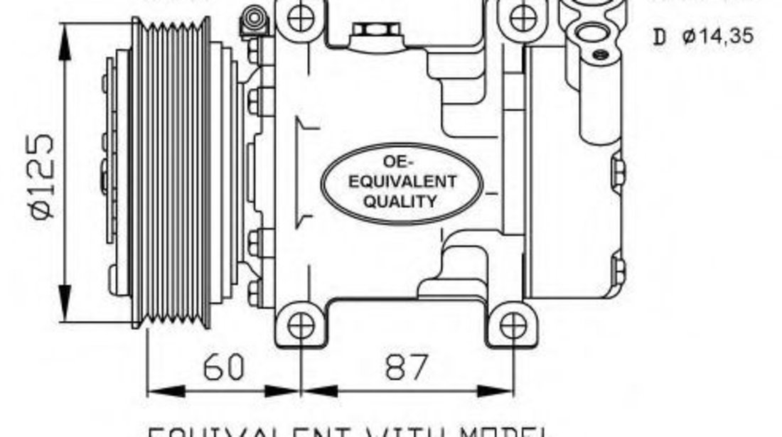 Compresor, climatizare RENAULT CLIO II (BB0/1/2, CB0/1/2) (1998 - 2005) NRF 32235 piesa NOUA