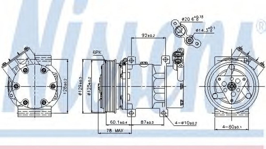 Compresor, climatizare RENAULT CLIO II (BB0/1/2, CB0/1/2) (1998 - 2005) NISSENS 89109 piesa NOUA