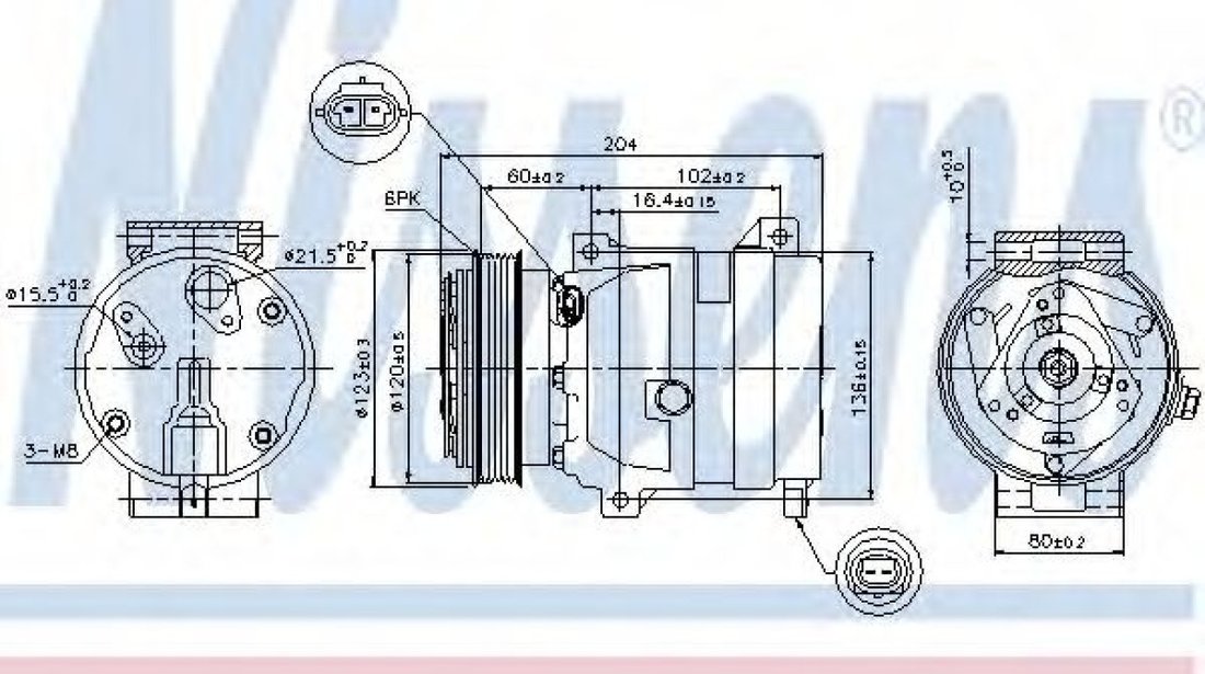 Compresor, climatizare RENAULT LAGUNA II (BG0/1) (2001 - 2016) NISSENS 89281 piesa NOUA