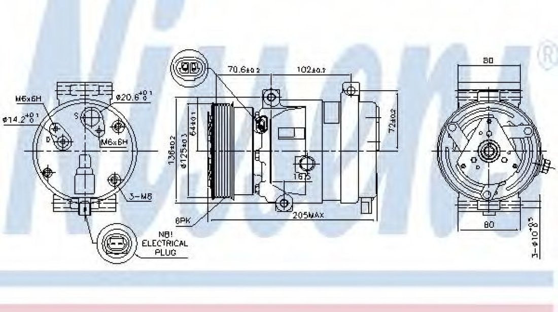 Compresor, climatizare RENAULT LAGUNA II (BG0/1) (2001 - 2016) NISSENS 89218 piesa NOUA