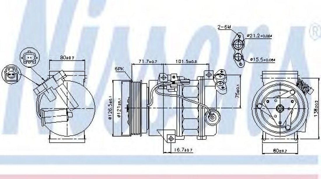 Compresor, climatizare RENAULT LAGUNA III (BT0/1) (2007 - 2016) NISSENS 89386 piesa NOUA