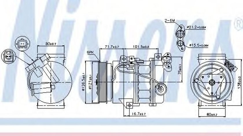 Compresor, climatizare RENAULT LAGUNA III (BT0/1) (2007 - 2016) NISSENS 89386 piesa NOUA