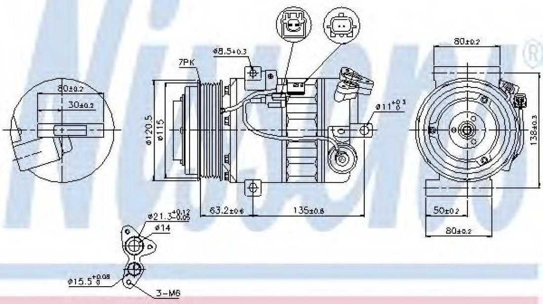 Compresor, climatizare RENAULT LAGUNA III (BT0/1) (2007 - 2016) NISSENS 89392 piesa NOUA