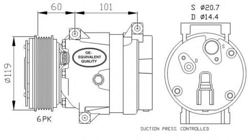 Compresor, climatizare RENAULT MEGANE I (BA0/1) (1995 - 2004) NRF 32102 piesa NOUA