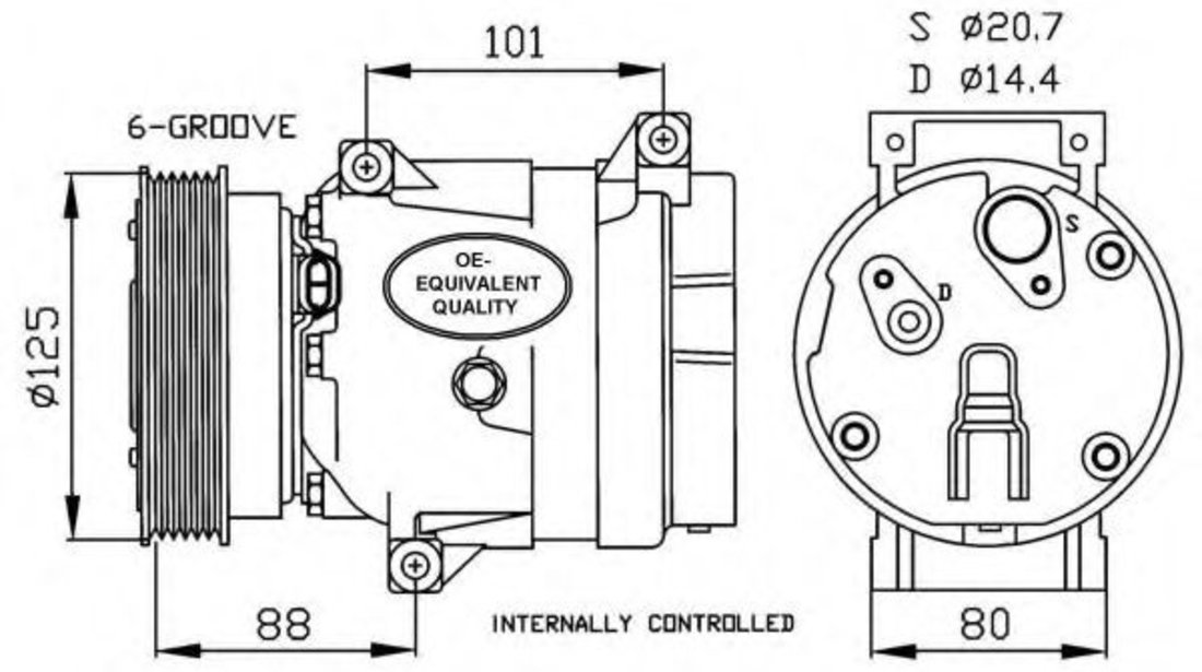 Compresor, climatizare RENAULT MEGANE I (BA0/1) (1995 - 2004) NRF 32404 piesa NOUA