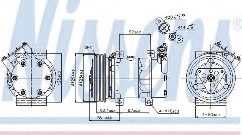 Compresor, climatizare RENAULT MEGANE I (BA0/1) (1995 - 2004) NISSENS 89109 piesa NOUA